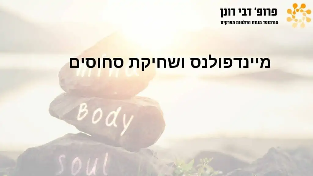 אבנים מוערמות עם התוויות "נפש, גוף, נשמה", עם טקסט על איזון.
